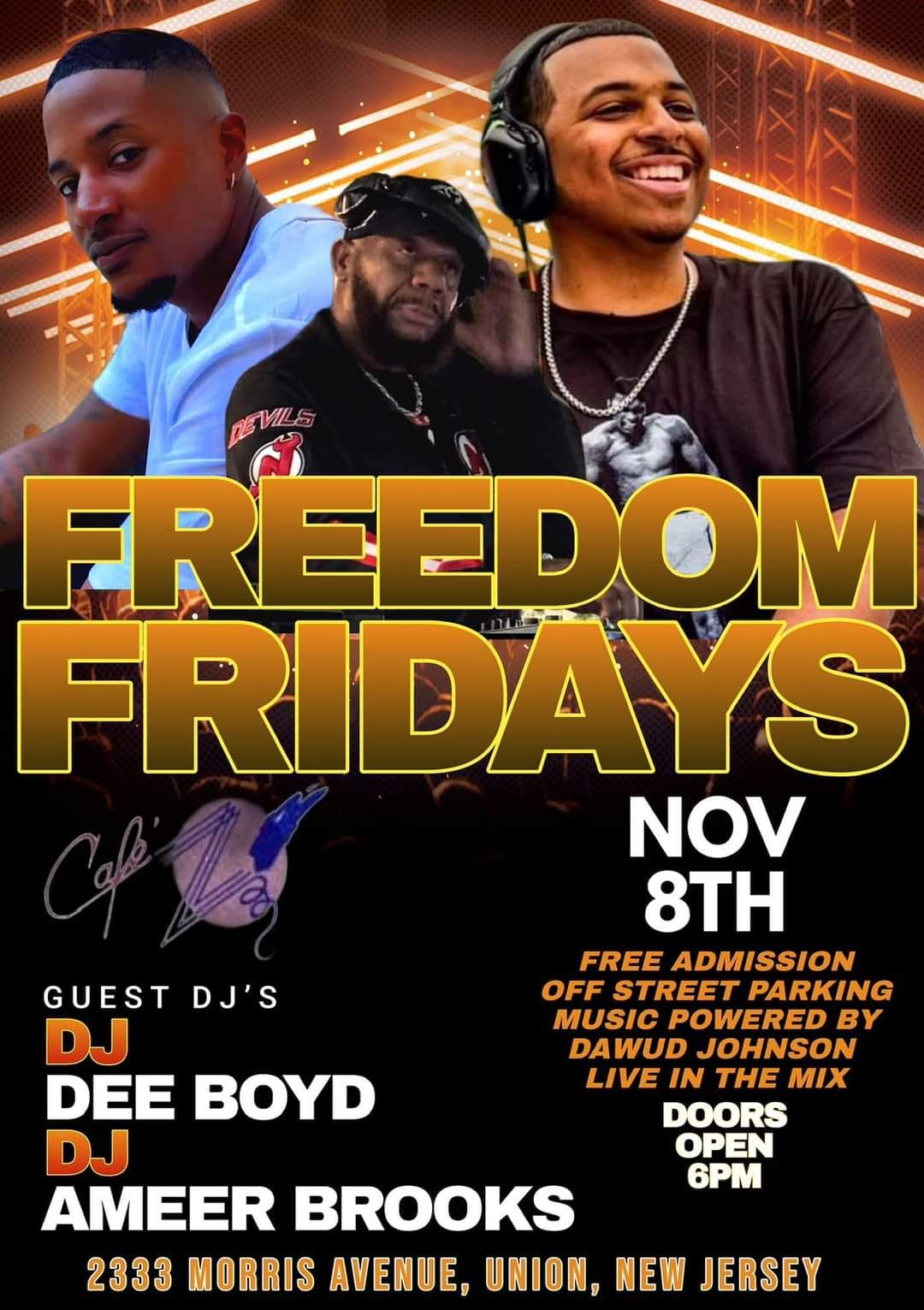 Freedom Fridays by DJ Dawud Johnson with special guests.
2333 Morris Ave., Union, NJ